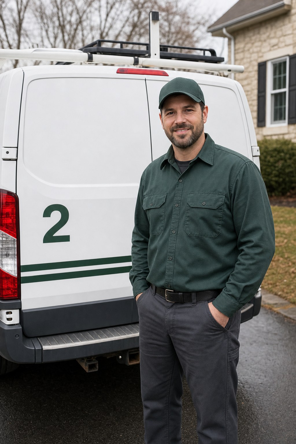 Kyle Aukamp standing beside white Truck 2